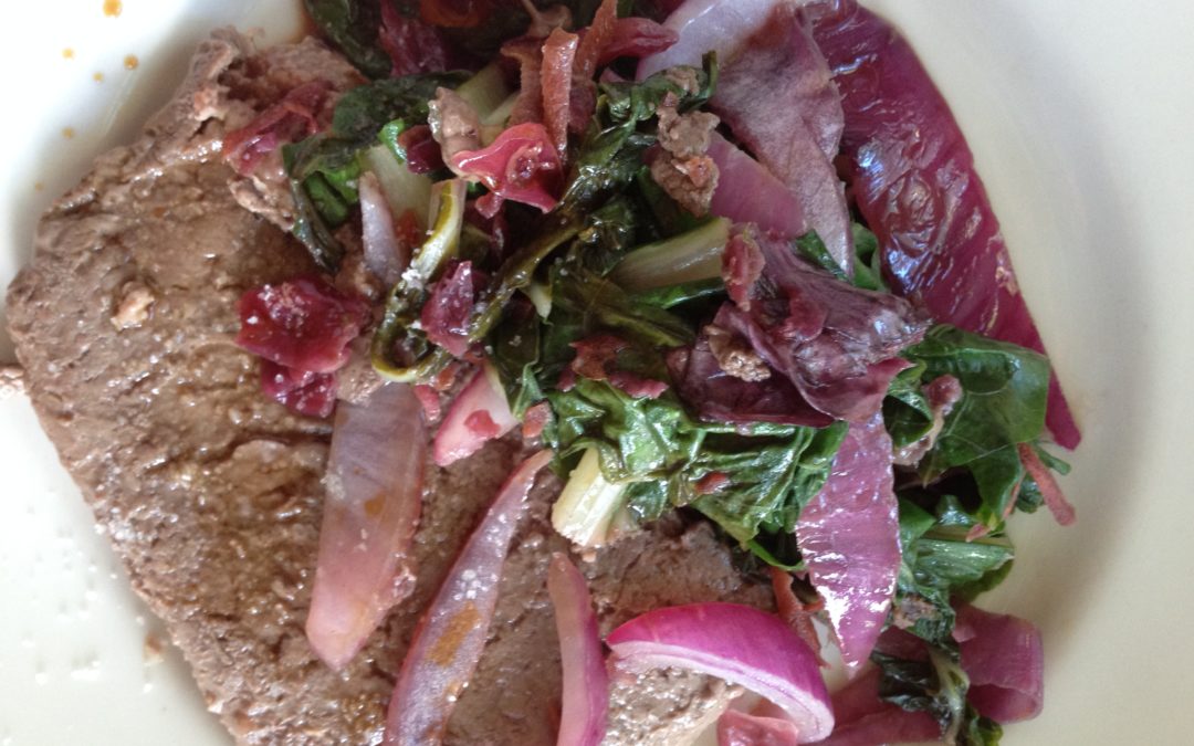 Marinated Raw Steak and Pan Fried Veggies