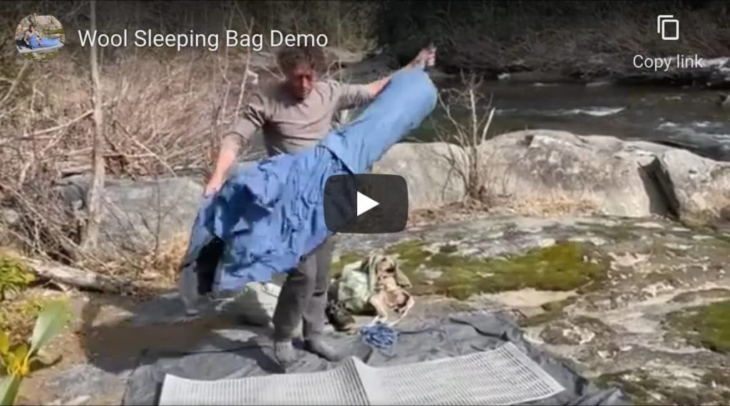 wool sleeping bag video demo